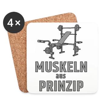 Muscles on principle - weight bench - Coasters (set of 4) - white - Front