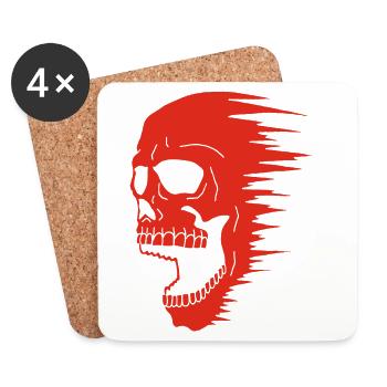 Red Skull and Speed - Coasters (set of 4) - white - Front