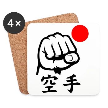Karate Faust / Fist - Untersetzer (4er-Set) - Weiß - Vorne