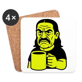 Angry Coffee Man - Coasters (set of 4) - white - Front