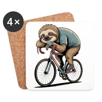 Vélo gratuit et amoureux de la nature - Dessous de verre (lot de 4) - blanc - Devant