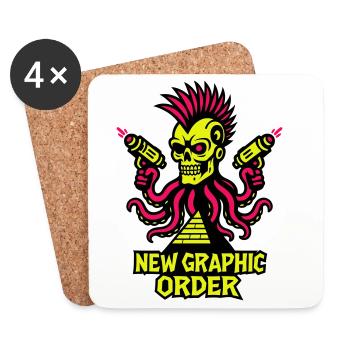 NGO Skull Punk - Coasters (set of 4) - white - Front