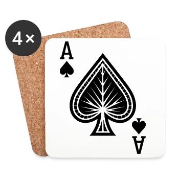 Pik-Ass - Untersetzer (4er-Set) - Weiß - Vorne
