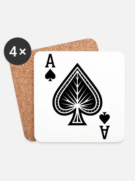 Pik-Ass - Untersetzer (4er-Set) - Weiß