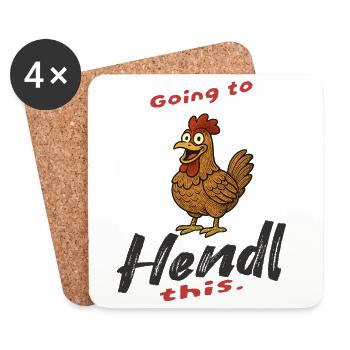 Humorous chicken print with saying - Coasters (set of 4) - white - Front