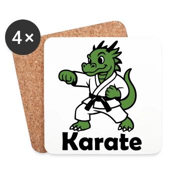 Karaté Dragon - Dessous de verre (lot de 4) - blanc - Devant
