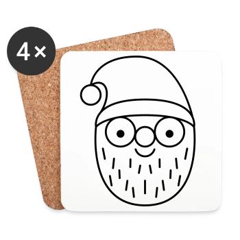 Nikolaus - Untersetzer (4er-Set) - Weiß - Vorne
