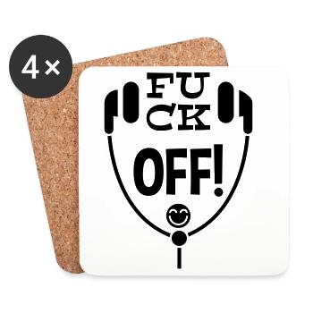 Humorous Headphone Artwork Featuring Unique Text a - Dessous de verre (lot de 4) - blanc - Devant