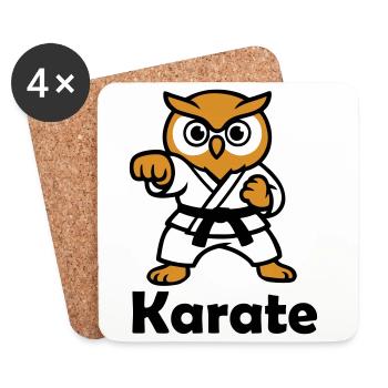 Karate Owl - Coasters (set of 4) - white - Front