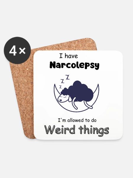 Sleeping sheep in the moonlight with narcolepsy - Coasters (set of 4) - white