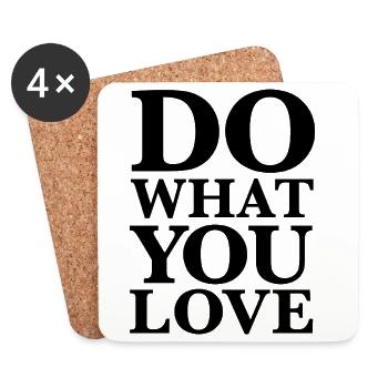 Do What You Love - Motivation Typografie Schwarz - Untersetzer (4er-Set) - Weiß - Vorne