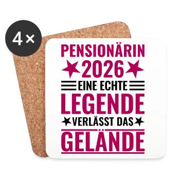 Retired 2026 A legend leaves the premises - Coasters (set of 4) - white - Front
