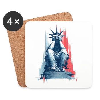 Sad Lady Liberty - Untersetzer (4er-Set) - Weiß - Vorne