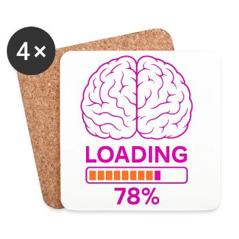 Neurobiology Brain Charging Indicator Design - Coasters (set of 4) - white - Front