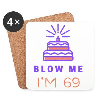 Illustration de gâteau d’anniversaire de célébration - Dessous de verre (lot de 4) - blanc - Devant