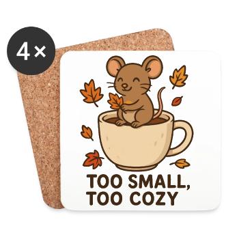 Kuscheliges Mäuseritual im Herbst - Untersetzer (4er-Set) - Weiß - Vorne