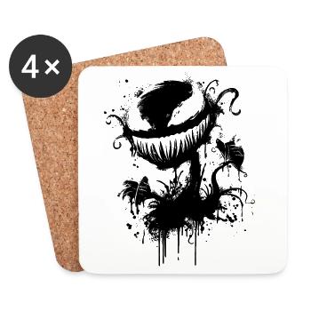 Creepy carnivorous plant - Coasters (set of 4) - white - Front