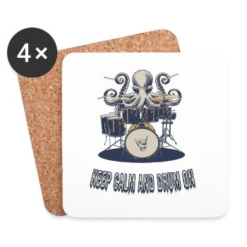 Keep Calm and Drum On - Coasters (set of 4) - white - Front