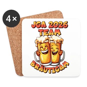 JGA 2026 Team Groom Beer Alcohol Drinking Funny - Coasters (set of 4) - white - Front