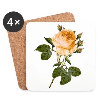 Fleur - Dessous de verre (lot de 4) - blanc - Devant