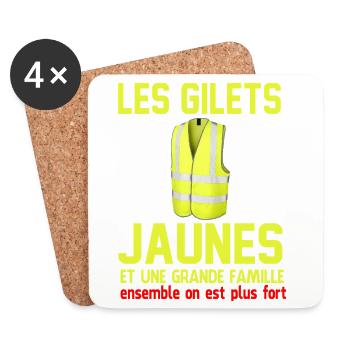 Yellow Vests T-shirt - Coasters (set of 4) - white - Front