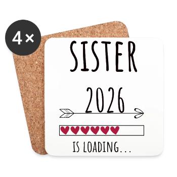 Future soeur 2026 Cadeau Grossesse - Dessous de verre (lot de 4) - blanc - Devant