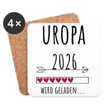 Werdender Uropa 2026 Geschenk Schwangerschaft - Untersetzer (4er-Set) - Weiß - Vorne