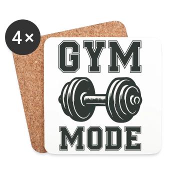 Mode de gym - Dessous de verre (lot de 4) - blanc - Devant