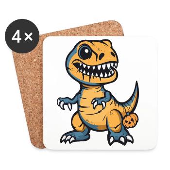 Dinosaurier T-Rex Halloween Lustig - Untersetzer (4er-Set) - Weiß - Vorne