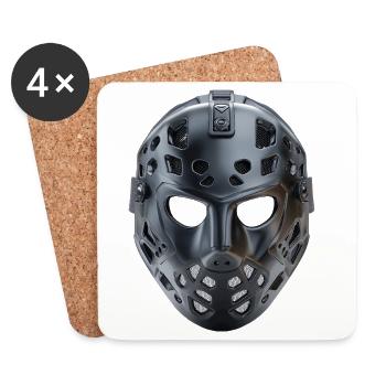 Modern futuristic black hockey mask - Untersetzer (4er-Set) - Weiß - Vorne