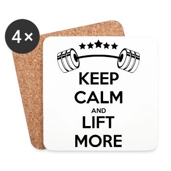 Keep Calm Haltérophilie : GYM Silhouette Power - Dessous de verre (lot de 4) - blanc - Devant