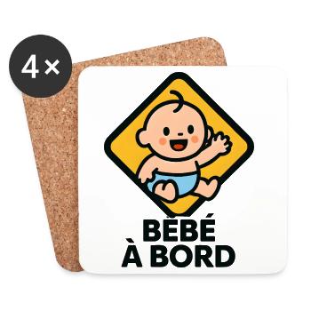 Baby an Bord Sweet Icon - Untersetzer (4er-Set) - Weiß - Vorne
