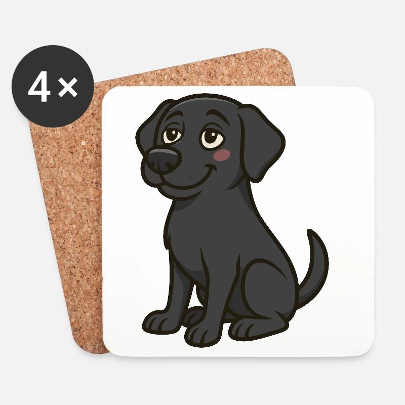Verliebter Labrador – Süßes Hundemotiv  - Untersetzer (4er-Set) - Weiß