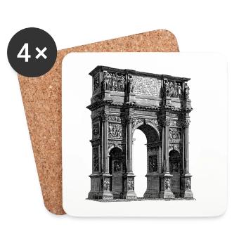 Roman Triumphal Arch – Antique engraving - Coasters (set of 4) - white - Front