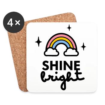 Shine Bright-Logo - Untersetzer (4er-Set) - Weiß - Vorne