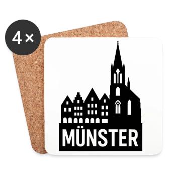 Ville universitaire de Münster - Dessous de verre (lot de 4) - blanc - Devant