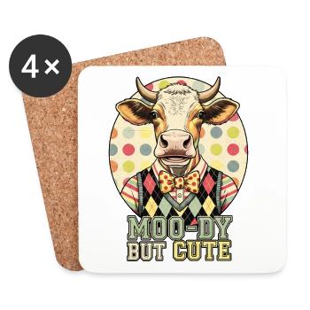 Moo-Dy But Cute Kuh - Untersetzer (4er-Set) - Weiß - Vorne