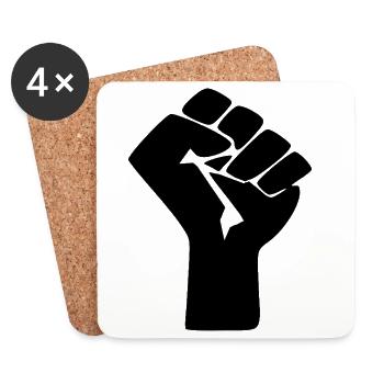 Resistance Fist - The Sign of Social Movements - Coasters (set of 4) - white - Front