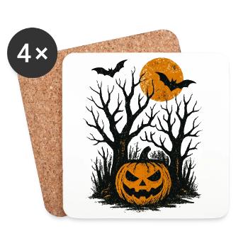 Halloween Pumpkin Spooky - Coasters (set of 4) - white - Front