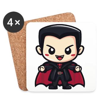 Vampire Halloween Cute Comic - Coasters (set of 4) - white - Front
