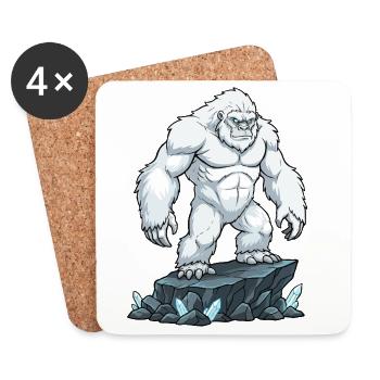 Yeti Abominable Snowman - Coasters (set of 4) - white - Front