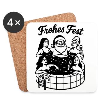 Santa Claus Weihnachtsmann Whirpool  - Untersetzer (4er-Set) - Weiß - Vorne
