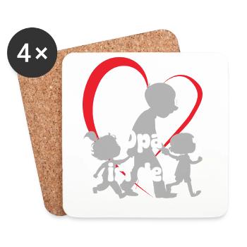 Grandpa is the very best grandpa with grandchildren - Coasters (set of 4) - white - Front