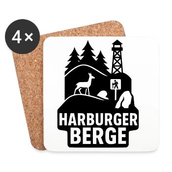 Montagnes de Harburg - Dessous de verre (lot de 4) - blanc - Devant