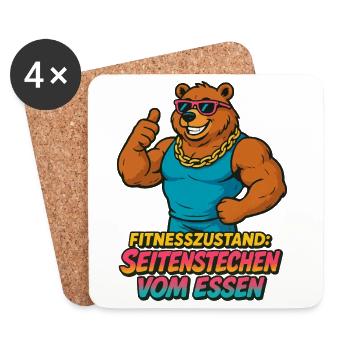 Fitness Stitch de la nourriture - Dessous de verre (lot de 4) - blanc - Devant