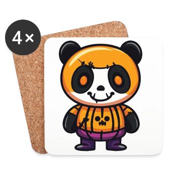 Panda Halloween Zombie - Untersetzer (4er-Set) - Weiß - Vorne