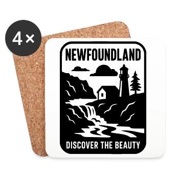 Terre-Neuve-et-Labrador - Dessous de verre (lot de 4) - blanc - Devant
