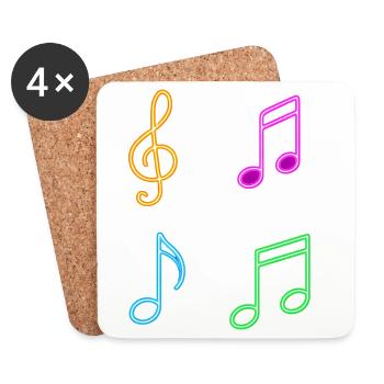 Neon Sheet Music – Music Vibes - Coasters (set of 4) - white - Front