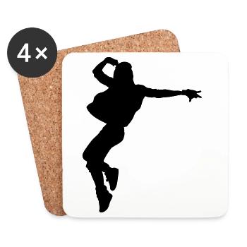 B-Girl Silhouette – Breakdance Style - Coasters (set of 4) - white - Front