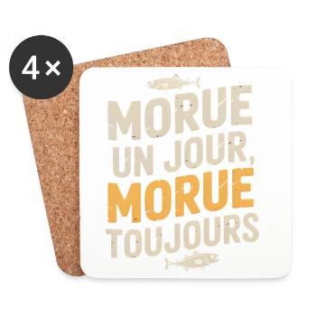 Morue Un Jour Morue Toujours - Dessous de verre (lot de 4) - blanc - Devant